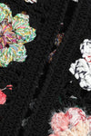 SWAYING/KNIT crochet patchwork vest SW24RE1T03 black
